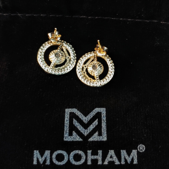 NIB Capricorn Zodiac Goldtone and Crystal Earrings - Picture 2 of 3